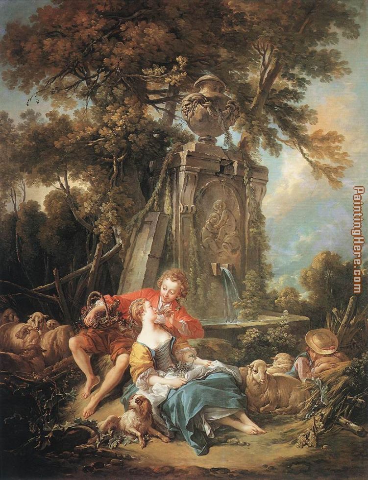 An Autumn Pastoral painting - Francois Boucher An Autumn Pastoral art painting